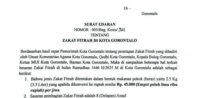 Resmi Ditetapkan, Zakat Fitrah Tahun 2025 Sebesar Rp 45 Ribu