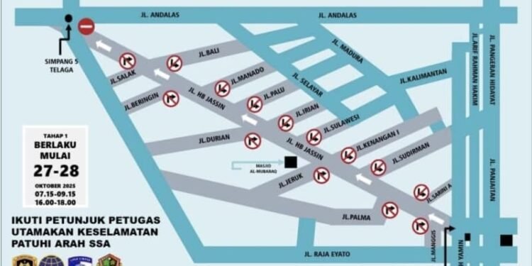 Sistem Satu Arah bakal Diberlakukan di Jalan H.B. Jasin, Uji Coba Mulai 27 Oktober