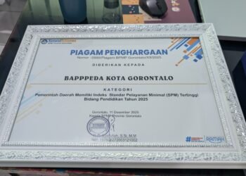 Terbaik di Gorontalo, SPM Bidang Pendidikan Pemkot Raih Award dari BPMP