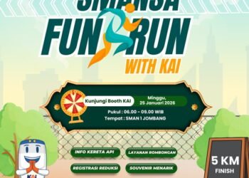 KAI Daop 7 Madiun Hadir Lebih Dekat dalam Event “Smansa Fun Run With KAI” di Kota Jombang