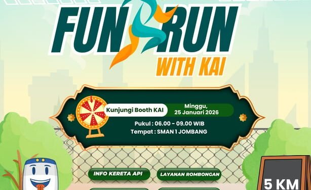 KAI Daop 7 Madiun Hadir Lebih Dekat dalam Event “Smansa Fun Run With KAI” di Kota Jombang