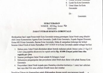 Disepakati, Zakat Fitrah Untuk Kota Gorontalo Rp45 Ribu per Jiwa