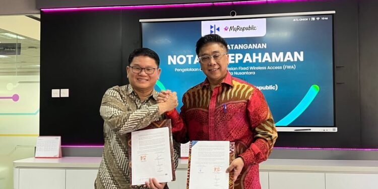 Perkuat Infrastruktur FWA di IKN, PT Bina Karya (Persero) Gandeng MyRepublic Air