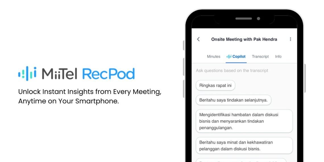MiiTel RecPod Kini Dilengkapi Copilot, Temukan Insight Instan dari Rekaman Meeting di Smartphone