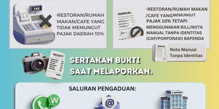 RM dan Restoran Bakal Disanksi Jika Gunakan Bill Manual Tanpa Cap Bapenda