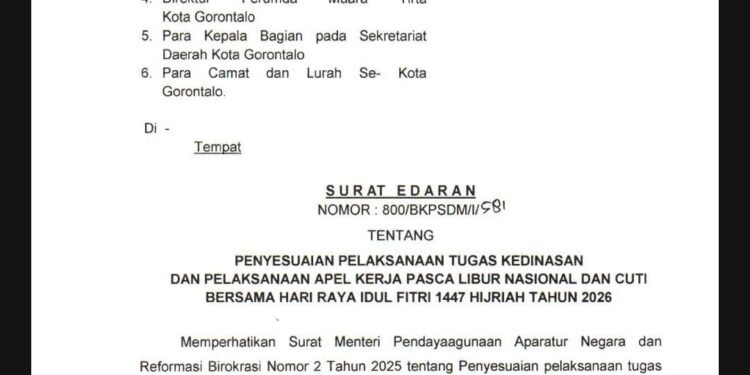 Sistem Kerja ASN Jelang dan Pasca Idulfitri : 16-17 Maret WFA, 25 Maret Masuk Kerja