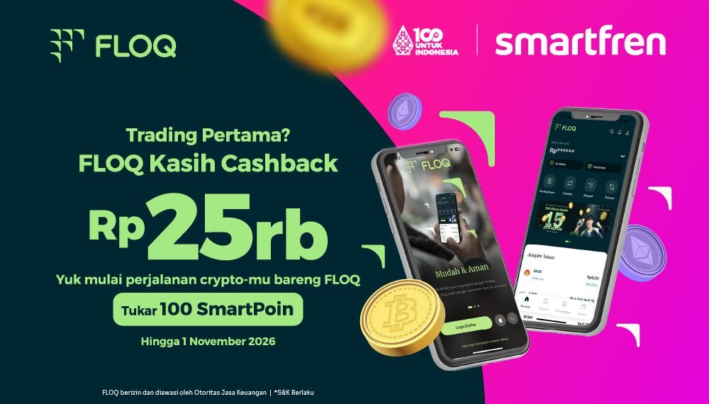FLOQ Gandeng Smartfren, Pelanggan Bisa Tukar SmartPoin dengan Saldo Kripto Senilai Rp25.000