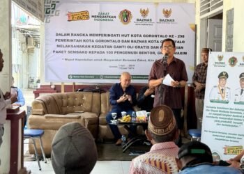 Meriahkan HUT ke 298 Kota Gorontalo, Baznas Gratiskan Ganti Oli Bagi Pengemudi Bentor