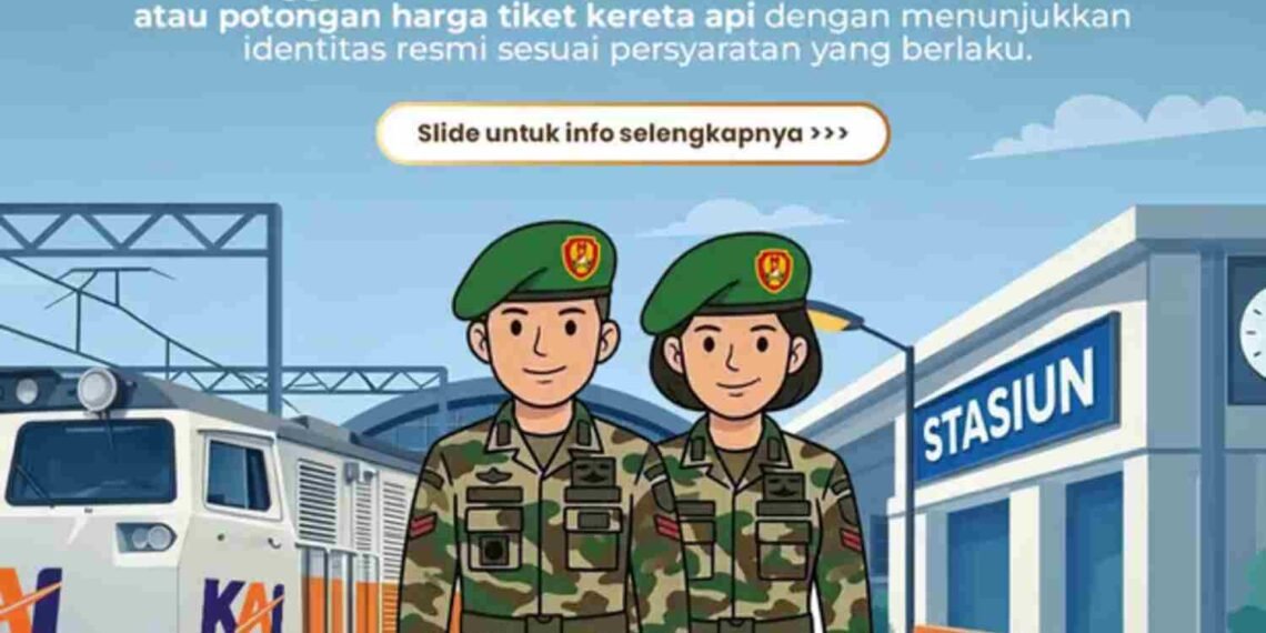 KAI Divre III Palembang Perpanjang Fasilitas Reduksi bagi Anggota TNI