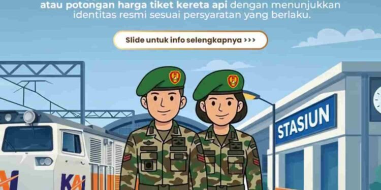 KAI Divre III Palembang Perpanjang Fasilitas Reduksi bagi Anggota TNI