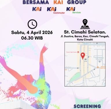 KAI Daop 2 Bandung bersama KAI Commuter dan KAI Services Gelar Senam Sehat Gratis dan Layanan Kesehatan Untuk Masyarakat di Stasiun Cimahi Selatan