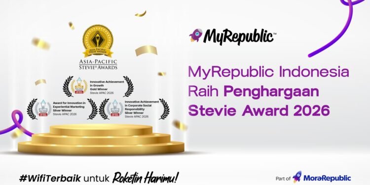 MyRepublic Indonesia Raih Tiga Penghargaan di Stevie Awards Asia-Pacific 2026, Perkuat Komitmen Inovasi dan Kualitas Layanan
