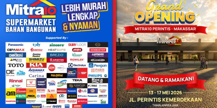 Grand Opening Mitra10 Perintis Makassar, Promo Besar untuk Elektronik dan Bahan Bangunan