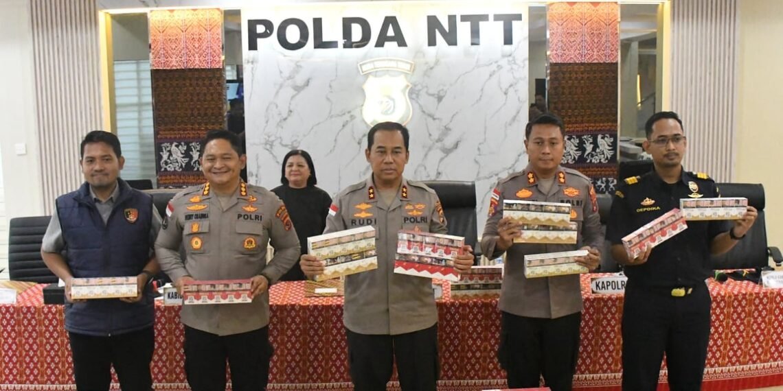 Polda NTT Ungkap Jaringan Rokok Ilegal Internasional, Negara Diselamatkan dari Kerugian Rp12,3 Miliar