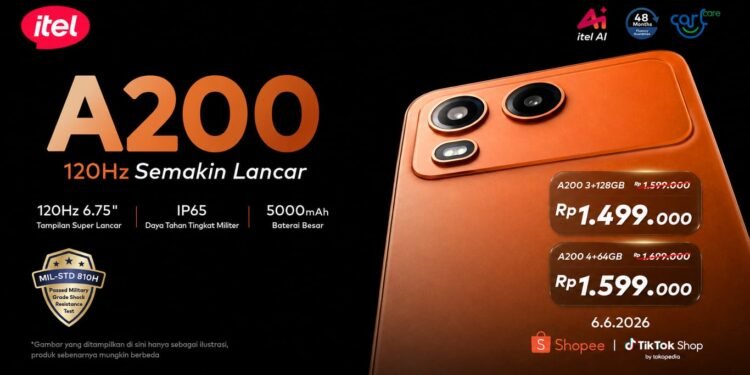 Itel A200 Jadi Pilihan Baru Smartphone AI Terjangkau dengan Baterai Besar
