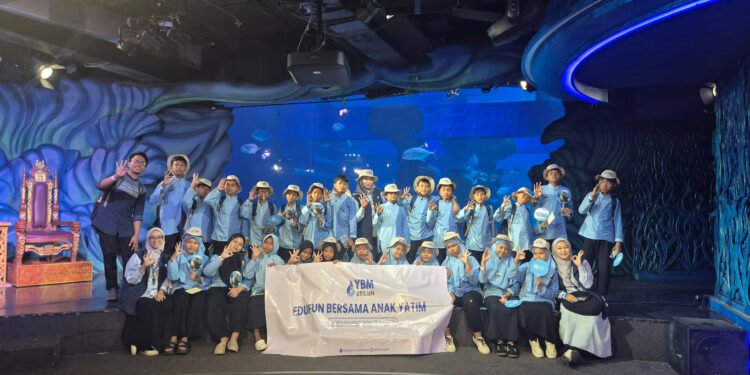 Tebar Kebahagiaan di Bulan Muharam, YBM BRI RO Jakarta 1 Ajak Anak Yatim Belajar dan Berwisata Edukatif di Jakarta Aquarium Safari