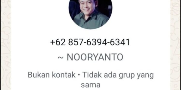 Catut Nama Pj Sekda Nuryanto, Akun WhatsApp Ini Dipastikan Palsu